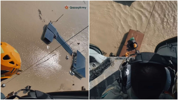 Подтопления в актюбинской области: жителей спасли из воды на вертолете